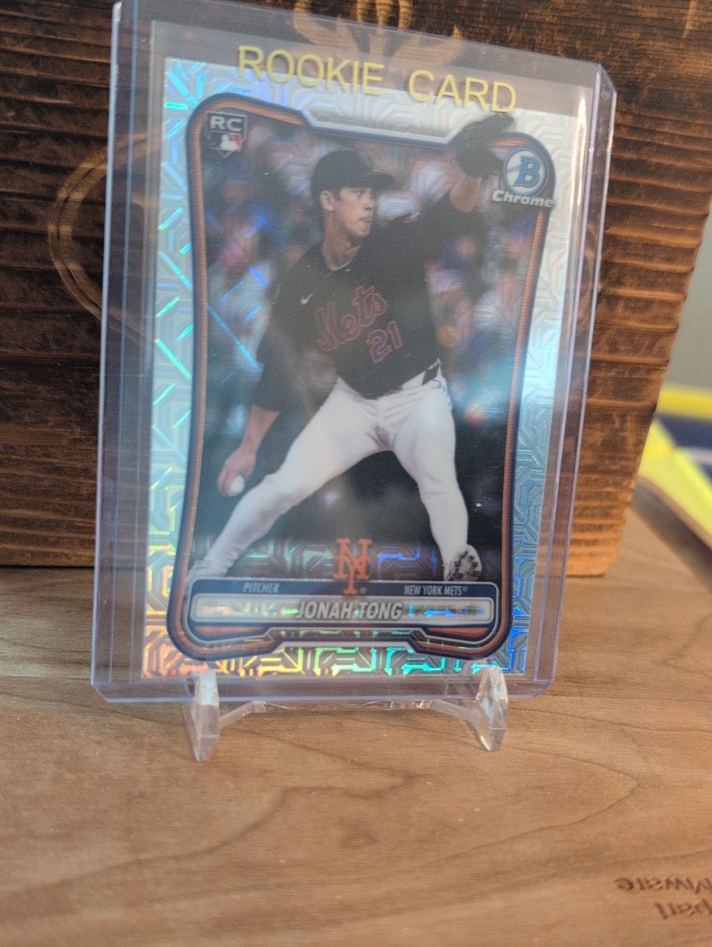 2026 Bowman Chrome Jonah Tong Mojo Refractor Rookie Card Mets 🔥🔥🔥